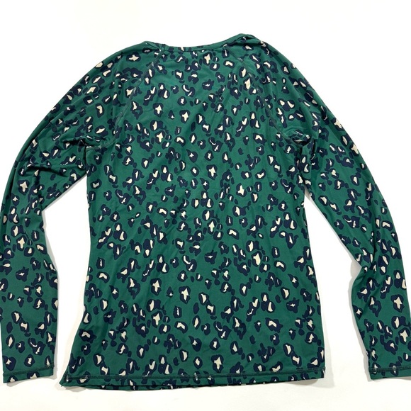 Garnet Hill Sun Shirt Green Leopard Print - Picture 2 of 6